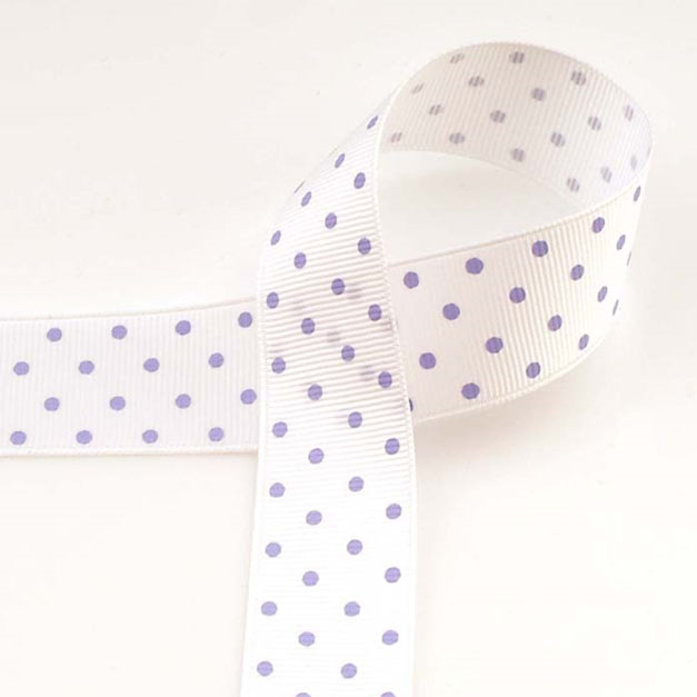 ribbon_ribel_pattern grossgrain_dot print_KP-05_white_light violet dot_15,25mm.jpg