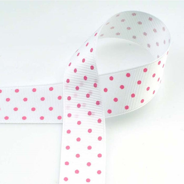 ribbon_ribel_pattern grossgrain_dot print_KP-01_white_pink dot_15,25mm.jpg