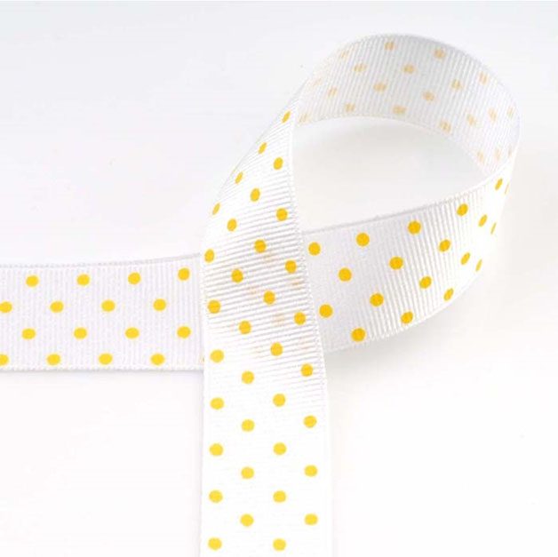 ribbon_ribel_pattern grossgrain_dot print_KP-03_white_yellow dot_15,25mm.jpg